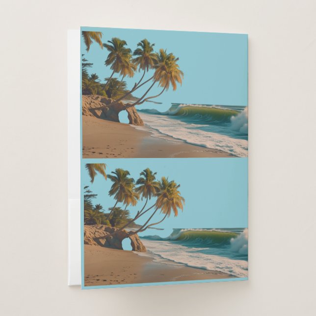 "Monterey Waves: Classic Tattoo Beach Vibes" Pocket Folder (Back)