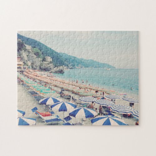 Monterosso al Mare Cinque Terre Italy Beach Photo Jigsaw Puzzle