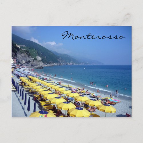 monterosso beach postcard