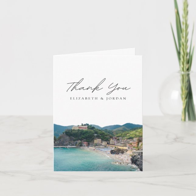 Monterosso Italy Cinque Terre Blank Thank You Card (Front)