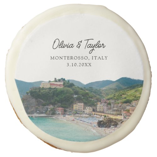 Monterosso Italy Cinque Terre Wedding Favor Sugar Cookie