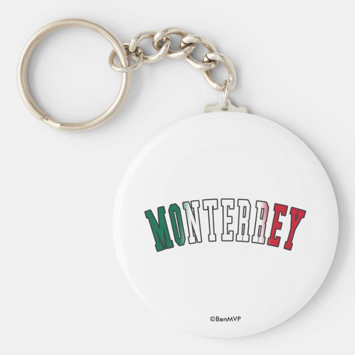 Monterrey in Mexico National Flag Colors Key Chain
