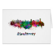 Monterrey skyline in watercolor (Front Horizontal)