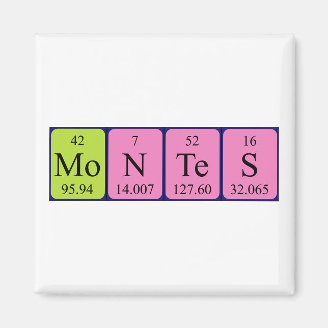 Montes periodic table name magnet (Front)