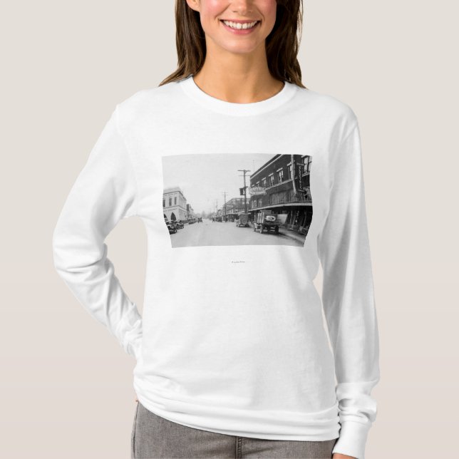 Montesano, WA Main Street Town View Photograph T-Shirt (Front)