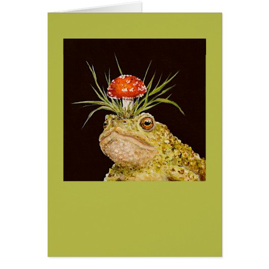 Montesque the toad with toadstool hat card (Front)
