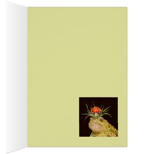 Montesque the toad with toadstool hat card (Inside (Right))