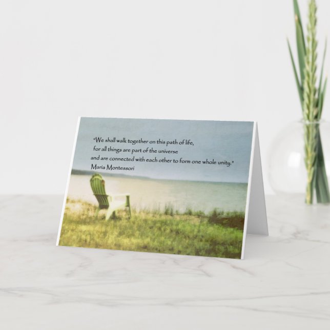 montessori beach scene quote card (Front)