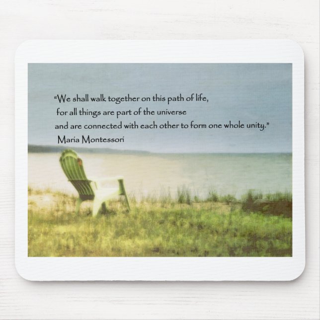 montessori beach scene quote mouse pad (Front)