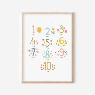 Montessori Counting to 10 Print Poster