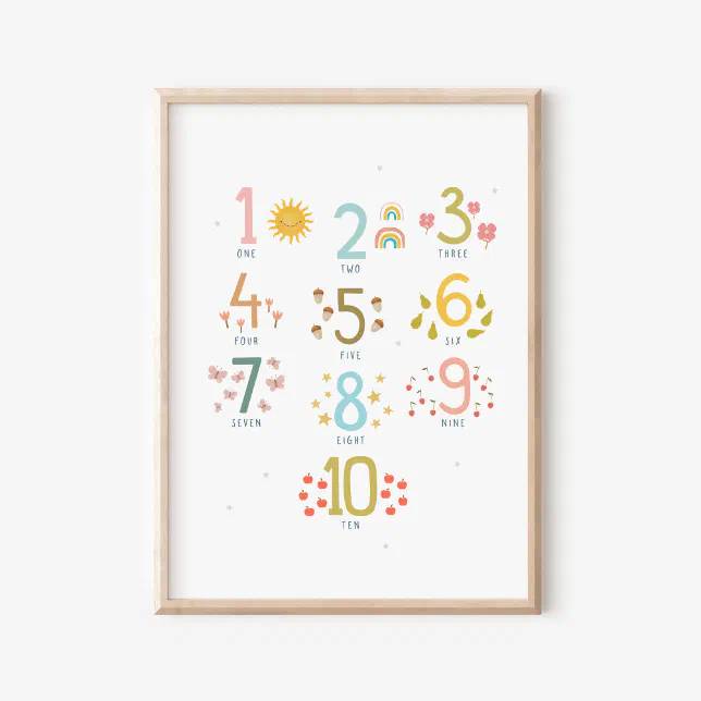 Montessori Counting to 10 Print Poster | Zazzle