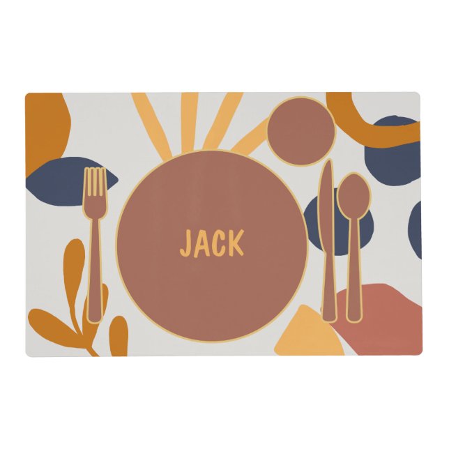 Montessori Placemat with Personalized Name (Front)