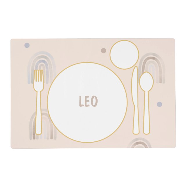 Montessori Placemat with Personalized Name (Front)