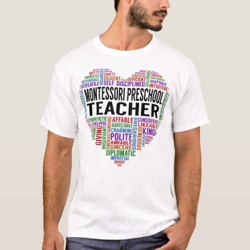 Montessori Preschool Teacher Heart T_Shirt