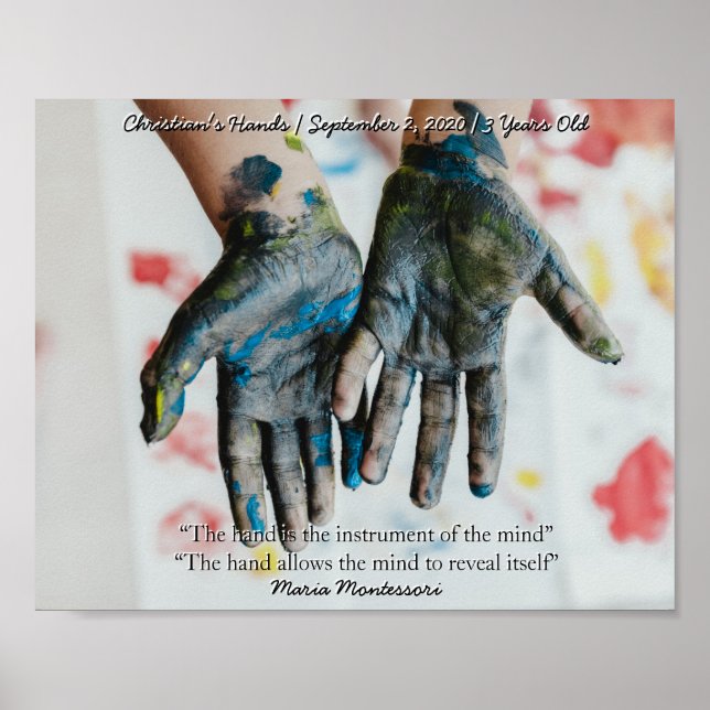 Montessori Sensorial Hands Quote Keepsake Poster (Front)