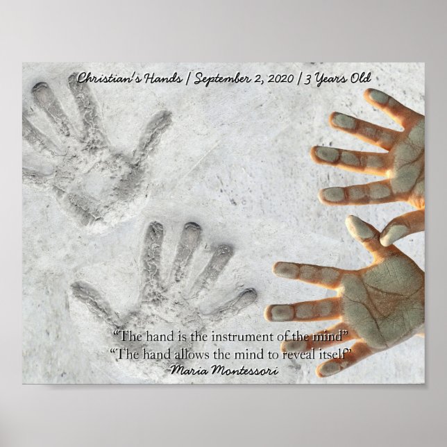 Montessori Sensorial Hands Quote Keepsake Poster (Front)