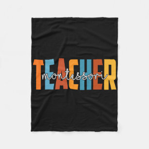 Montessori Teacher Autumn Love Fall Thankful Appre Fleece Blanket