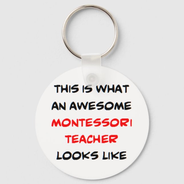 montessori teacher, awesome keychain (Front)
