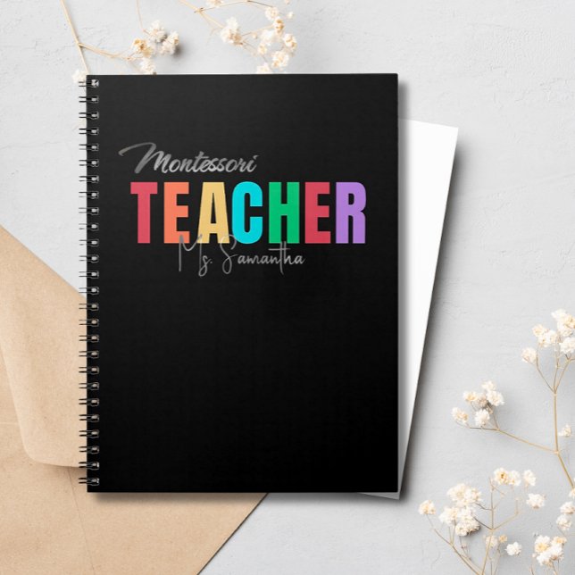 Montessori Teacher Colorful Personalized  Notebook (Creator Uploaded)