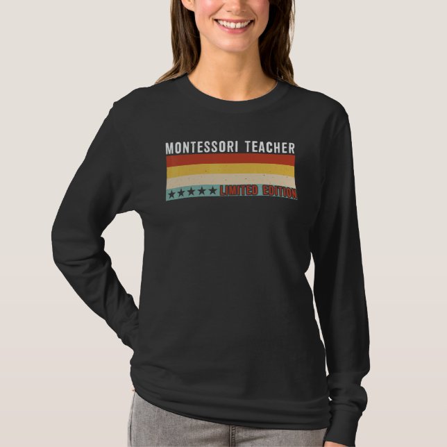 Montessori Teacher Job Title Profession Worker App T-Shirt (Front)