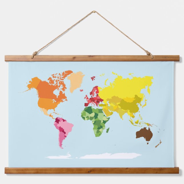 Montessori World Map Hanging Tapestry (Front)