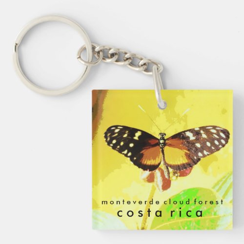 Monteverde Cloud Forest Costa Rica Butterfly Keychain