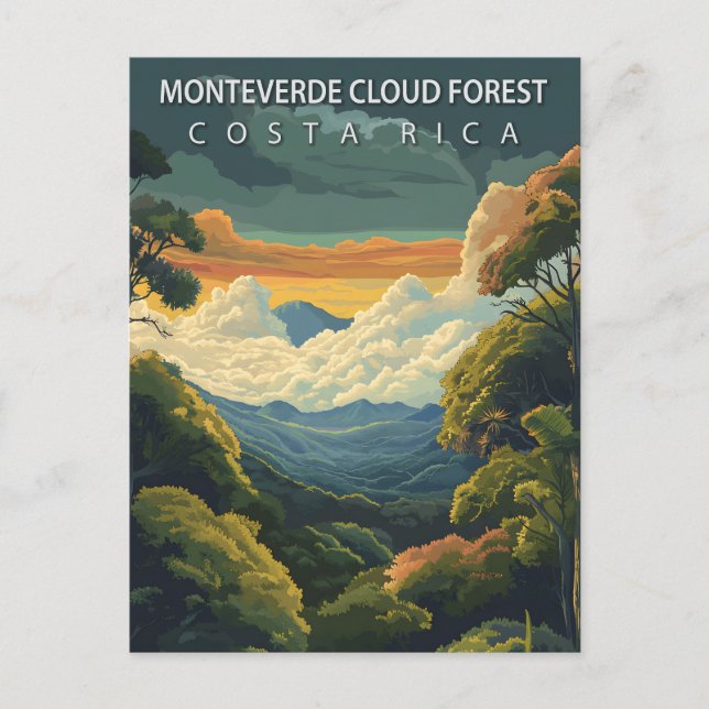 Monteverde Cloud Forest Costa Rica Vintage Postcard (Front)