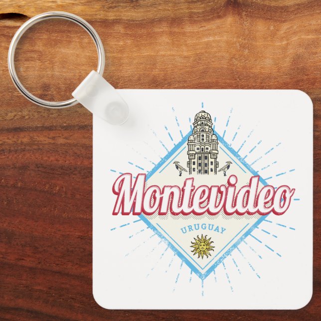 Montevideo City Uruguay Palacio Salvo Souvenir Keychain (Front)