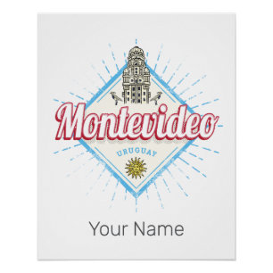Montevideo City Uruguay Palacio Salvo Souvenir Poster