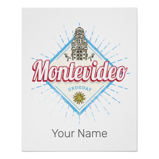 Montevideo City Uruguay Palacio Salvo Souvenir Poster (Front)