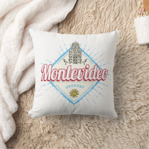 Montevideo City Uruguay Palacio Salvo Souvenir Throw Pillow