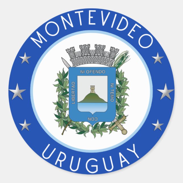 Montevideo Coat Of Arms Classic Round Sticker (Front)