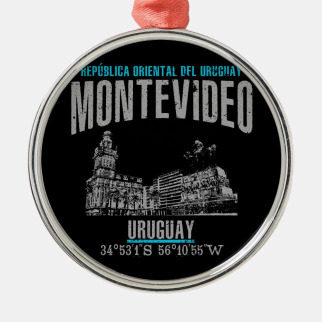 Montevideo Metal Ornament (Front)