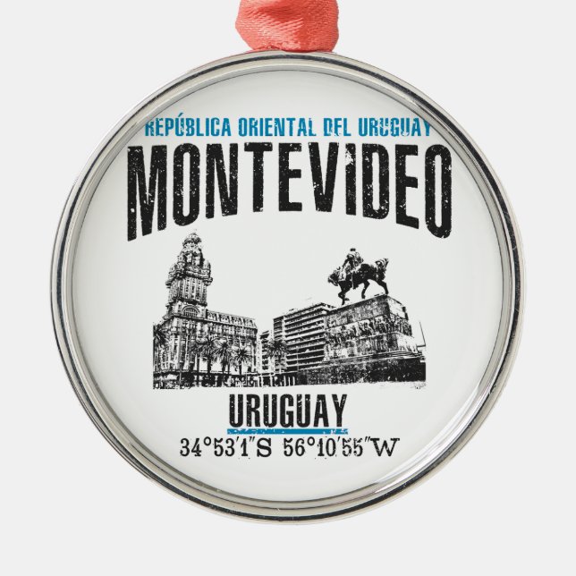 Montevideo Metal Ornament (Front)
