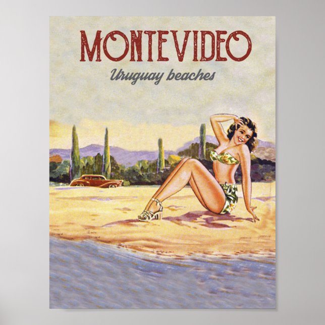 Montevideo, Uruguay Beach Poster (Front)