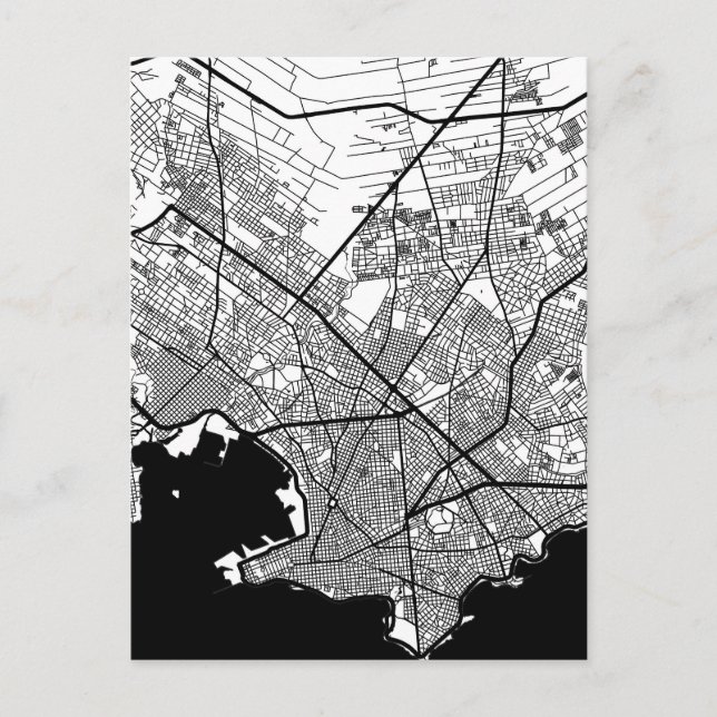 Montevideo Uruguay City Map Postcard (Front)