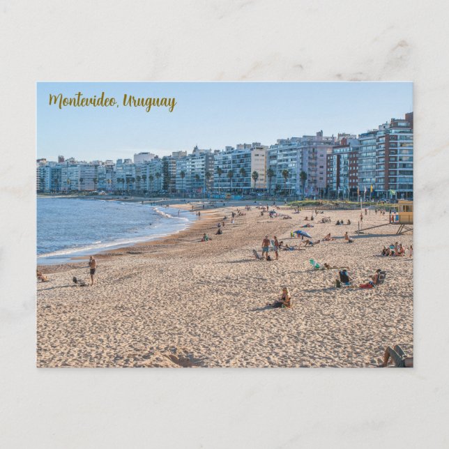 Montevideo, Uruguay, Los Pocitos Beach Postcard (Front)