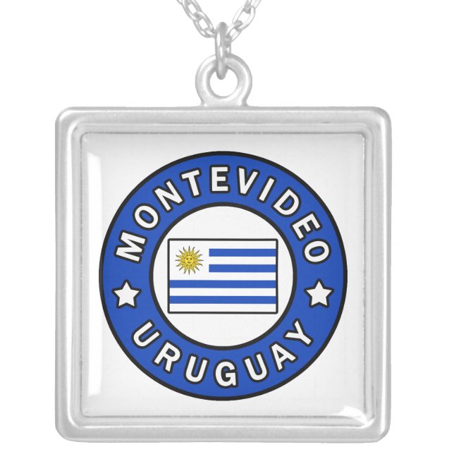 Montevideo Uruguay Silver Plated Necklace (Front)