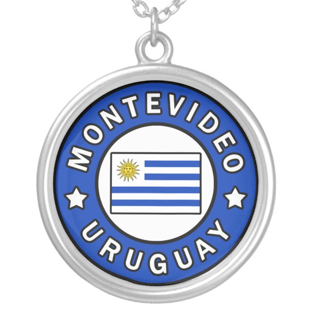 Montevideo Uruguay Silver Plated Necklace (Front)
