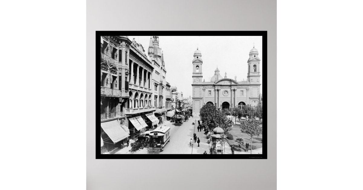 Montevideo, Uruguay Street Scene 1906 Poster | Zazzle.com