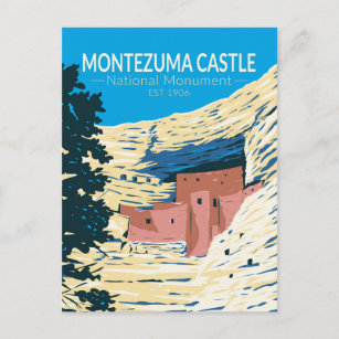 Montezuma Castle National Monument Arizona Retro Postcard