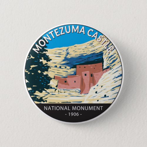 Montezuma Castle National Monument Arizona Vintage Button
