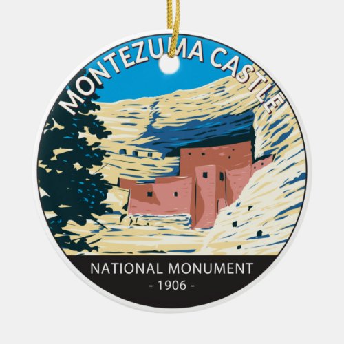 Montezuma Castle National Monument Arizona Vintage Ceramic Ornament