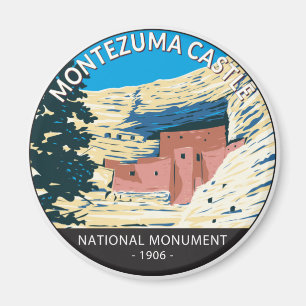 Montezuma Castle National Monument Arizona Vintage Magnet