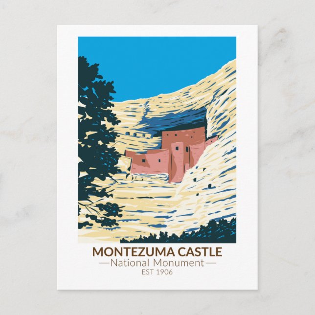 Montezuma Castle National Monument Arizona Vintage Postcard (Front)