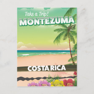 Montezuma Costa Rica beach travel poster Postcard