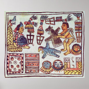 Montezuma II  receiving tributes Poster