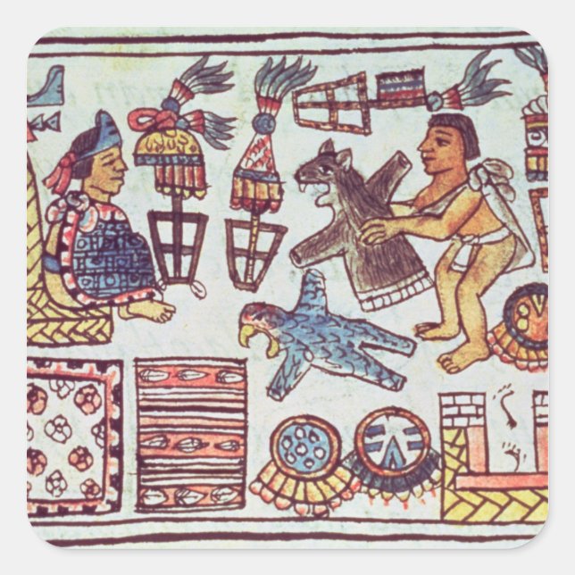 Montezuma II  receiving tributes Square Sticker (Front)