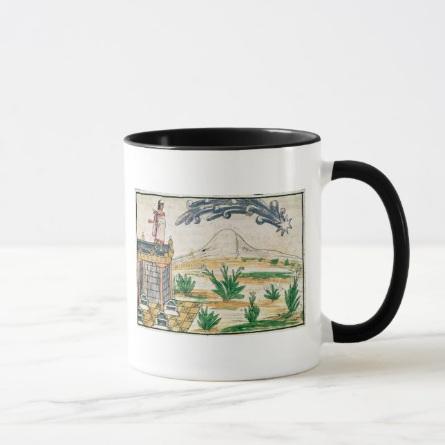 Montezuma II  watching a comet, 1579 Mug (Right)