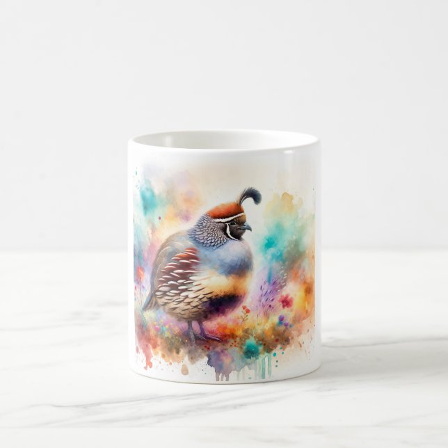 Montezuma Quail AREF755 - Watercolor Coffee Mug (Center)